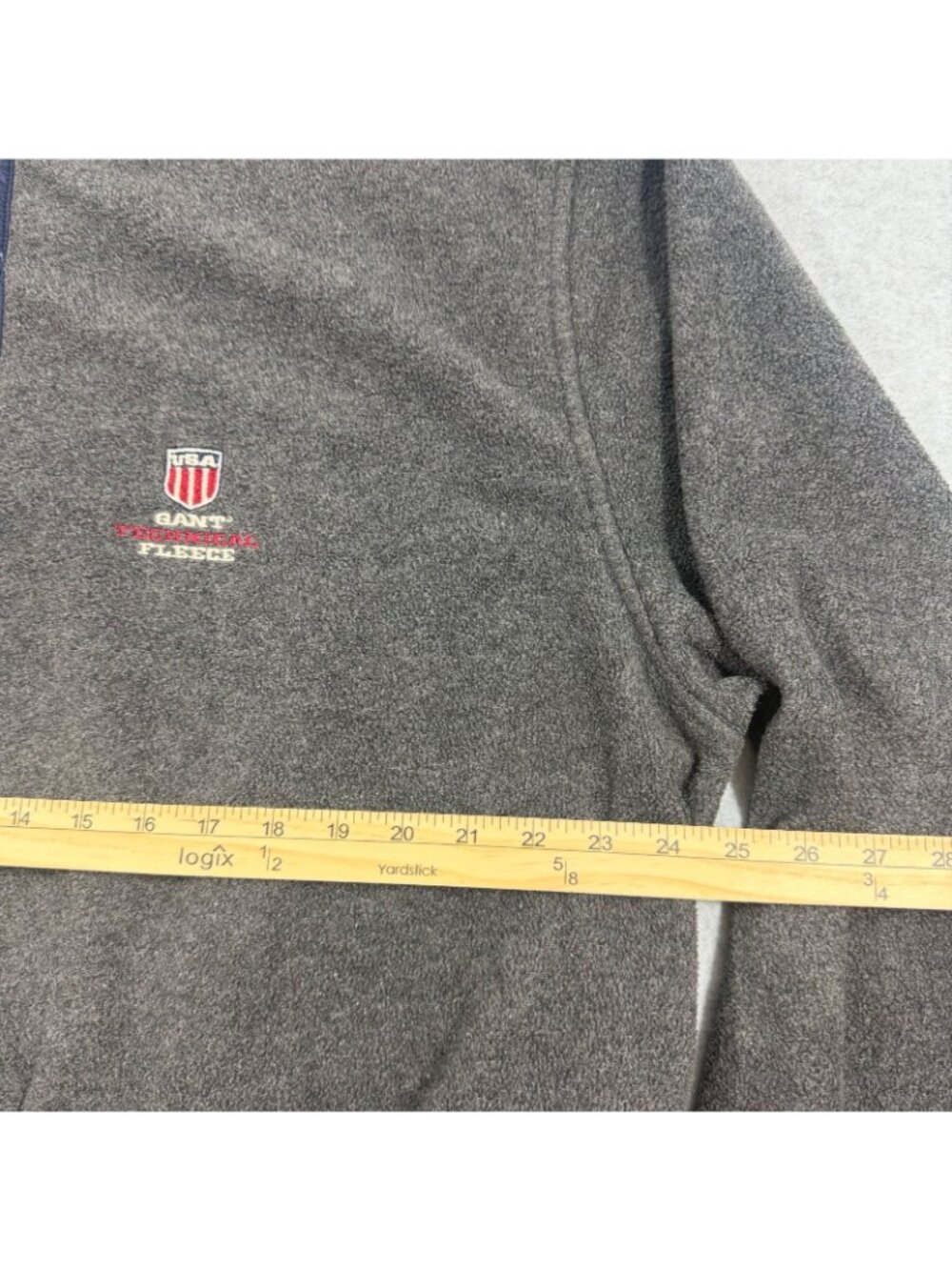 GANT Rugger USA Technical Fleece Pullover Snap Mock Neck Gray Men’s Large - Picture 6 of 7